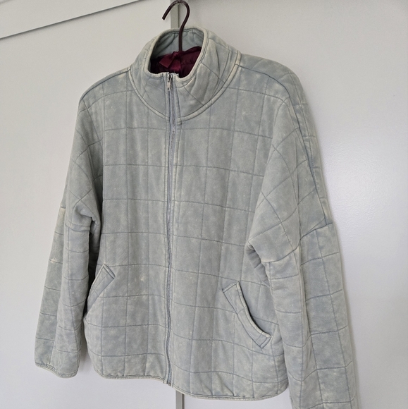 Davi & Dani Washed Soft Comfy Quilting Zip-up Barn Jacket Winter Casual Large - Picture 5 of 16